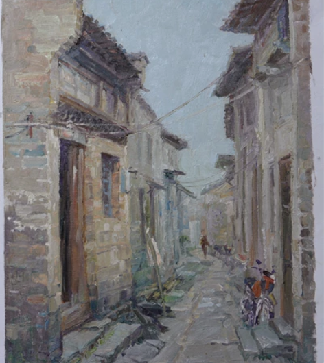 江西景德镇瑶里老街，油画创作，这是重游瑶里...