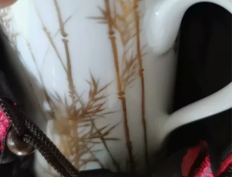 萬慶 手绘竹子马克杯,名人收藏 易碎品,签...