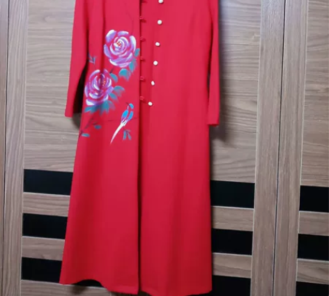 定制单排扣印花修身风衣 ，演讲时只穿过一次...