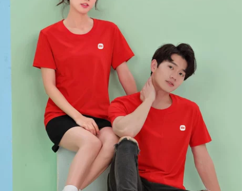 夏季小米工作衣服t恤定制华为纯棉短袖男女