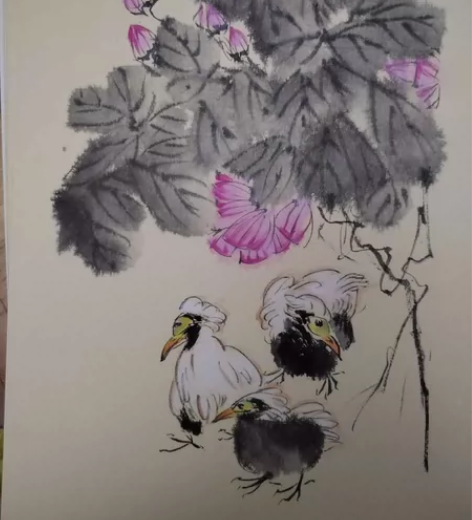 纯手绘国画花鸟画宣卡纸作品，可直接装框，无...