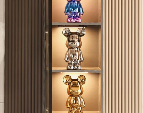 摆件家居网红暴力熊高档套装摆件客厅玄关电视...