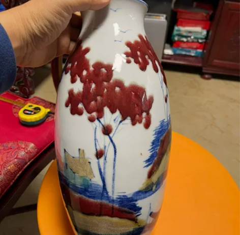 陶瓷花 插花瓶 尺寸图里有 老物件 40年...