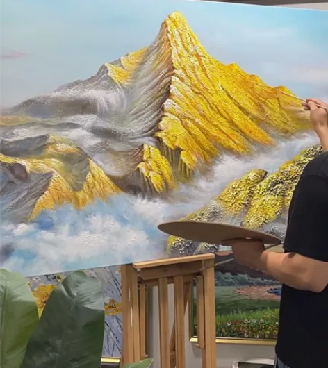 【手绘金山油画】客厅沙发背景墙装饰画现代简...