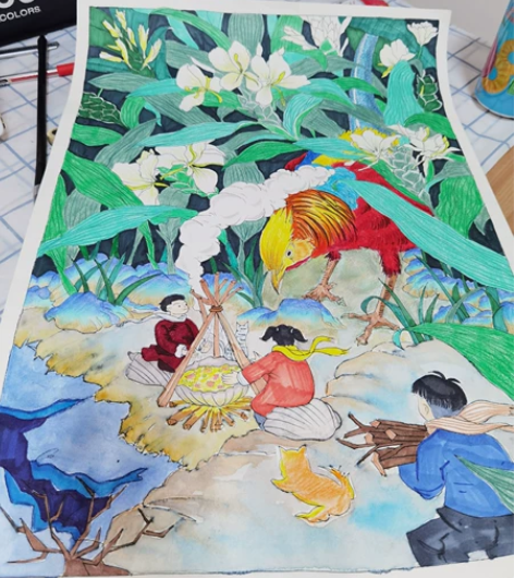 装饰画系列 尺寸：4开  纯手绘水彩+彩铅