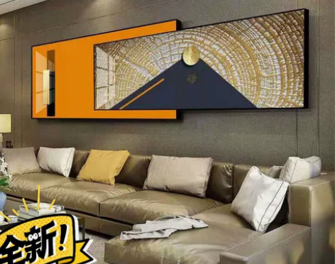 厂家直销客厅叠加画中画装饰画现代简约挂画双...