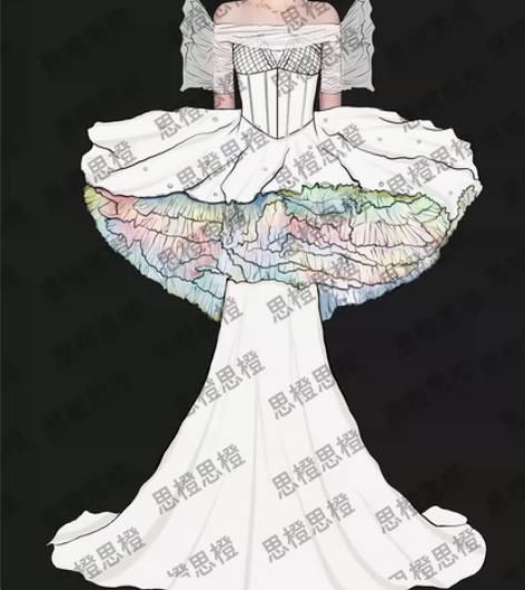 接画服装效果图，款式图，线稿图，平板绘画，...