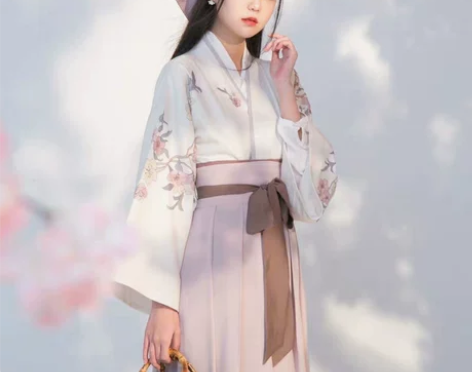 国风少女 手绘樱花印花 东方复古品牌型号:...