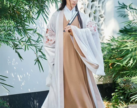 +花朝记汉服原创设计+刺绣直裰配大氅日常秋...