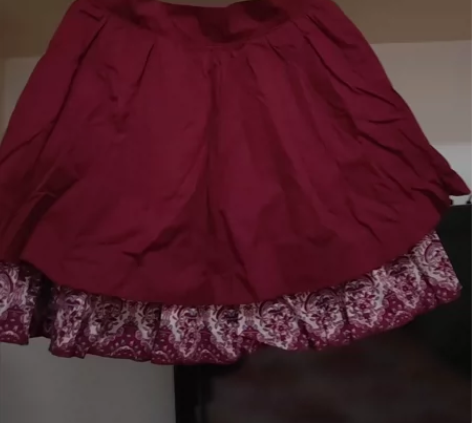 [烟花烫纯棉大摆裙]纯棉布料！下摆两层拼接...