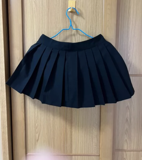 防走光百褶裙短裙高腰显瘦小清新半身裙黑色百...