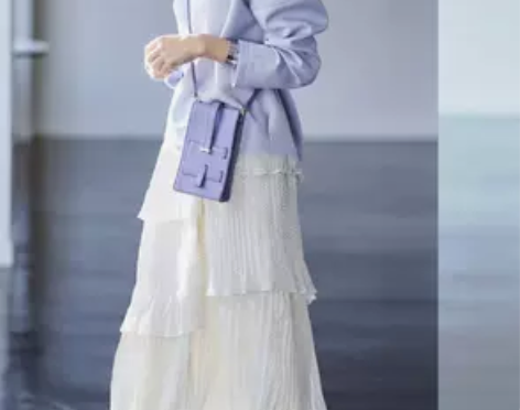 四千金日单分层A型层叠波点百褶褶皱蛋糕长裙...