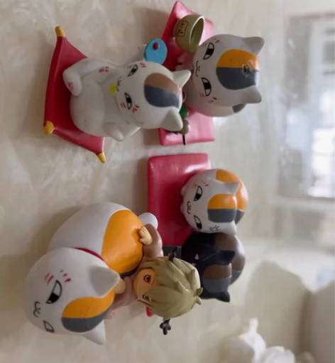 夏目友人帐手办 猫咪老师娘口三三公仔 猫老...