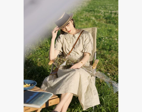 叙旧法式连衣裙女春夏小清新温柔风气质小裙子...