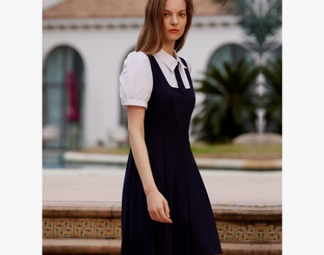 学院风裙 学院风连衣裙eland衣恋春季新...