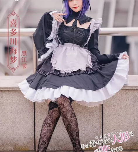 三町目更衣人偶坠入爱河cos服黑江雫女仆全...