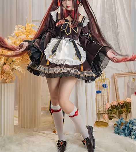 Uwowo悠窝窝 原神cos胡桃同人女仆c...