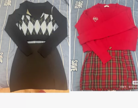 俩套70包邮pphome美式辣妹学院风针织...