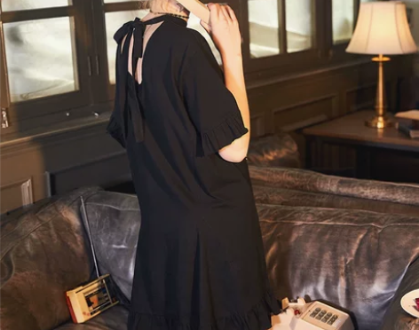 唐狮2018夏装新款连衣裙女半袖t恤裙宽松...