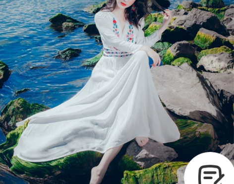 云南大理丽江沙漠旅游民族风棉麻V领白色绣花...