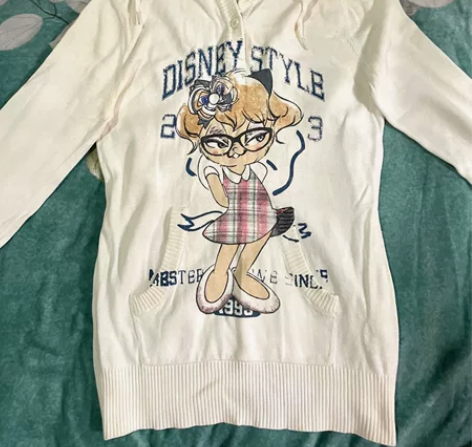 连帽卫衣卡通印花卫衣学院风韩版显瘦女上衣 ...