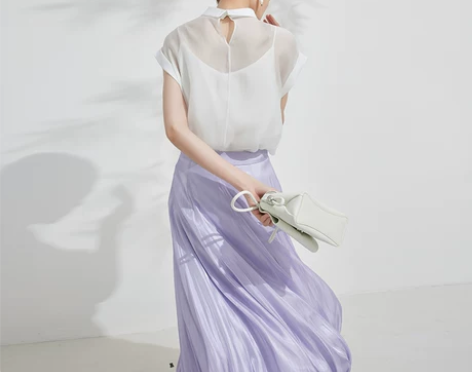 HERLAND她地泡桐裙  法式肌理感百褶...