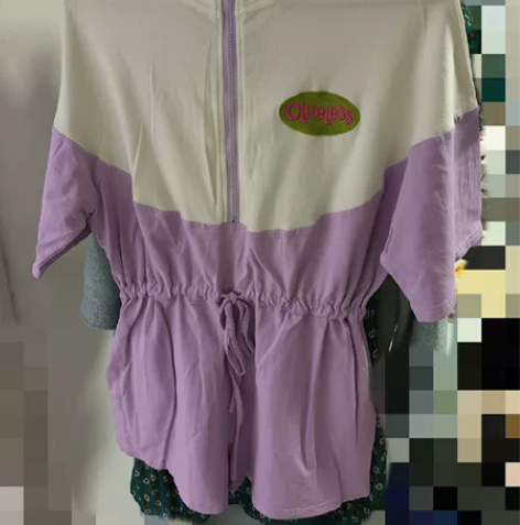 连体裤夏季紫色运动 均码 穿过一次 感兴趣...