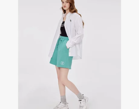 小熊甜美针织短裤抽绳收腰宽松韩版显瘦卫裤女...