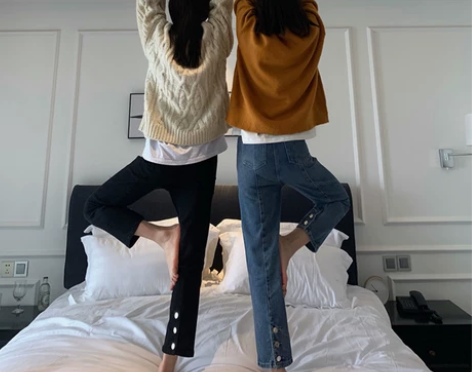 大码直筒牛仔裤女九分胯大腿粗宽松显瘦胖mm...