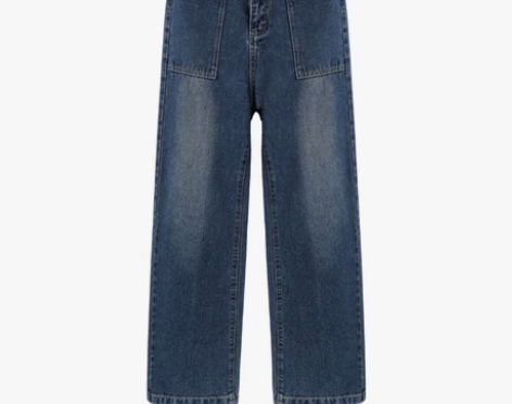 美式复古直筒牛仔裤女夏季2022新款设计感...