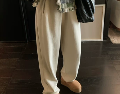 任小艺2023新款直筒垂感拖地裤宽松高腰休...