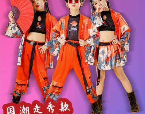 少儿演出服潮装儿童国潮t台走秀服装女童中