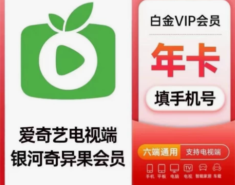 爱奇艺白金会员VIP一年卡12个月银河奇异...