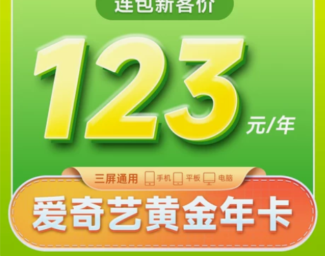 连续包年爱奇艺黄金年卡连续包年 12个月视...
