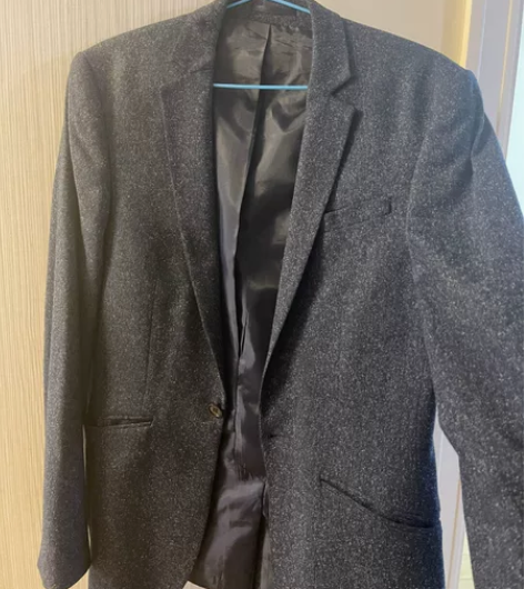 ASOS 男士西服外套修身 藏青色 尺码：...