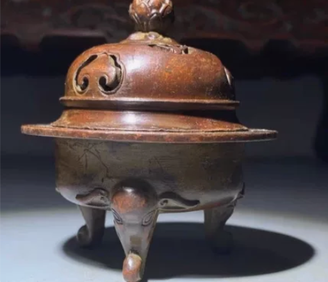 老家翻出来的紫铜香炉纯铜，随缘出了 宽62...