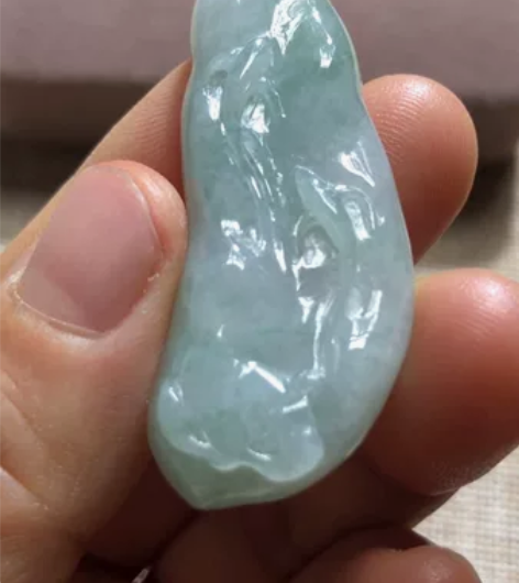 翡翠A货玉石玉雕文玩 冰糯种力争上游莲花玉...