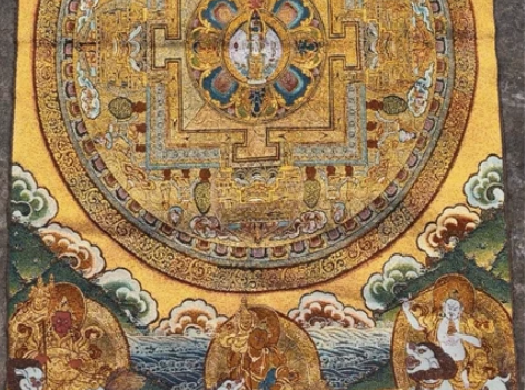 【低价出】年前高价买的坛城唐卡刺绣织锦画，...