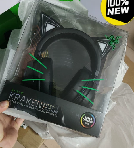 Razer雷蛇北海巨妖萌猫版黑色粉色RGB...
