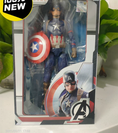 中动漫威钢铁侠Mk85美国队长超可动手办模...