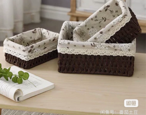 现货，全新长期出售，藤编收纳框，28一套很...