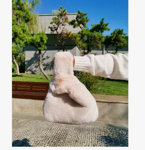 冬季仿獭兔毛皮草手提包袋可爱毛毛绒背心包包...