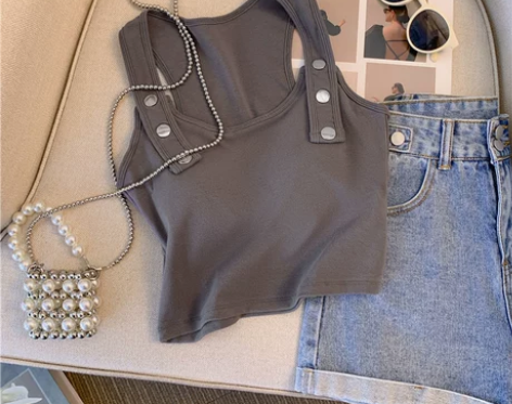 YLSZ定制~设计感小众甜酷吊带背心内搭夏...