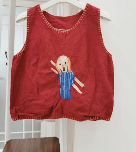 泰国刺子绣 呐喊小背心 全新 胸围96 衣...