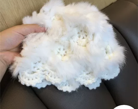 秋冬新款手工钩针兔毛绒毛线针织帽女韩版百搭...