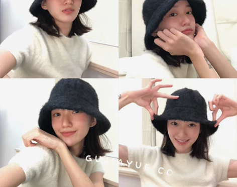 全新 秋冬毛绒高级黑色貂绒渔夫帽 全新没动...