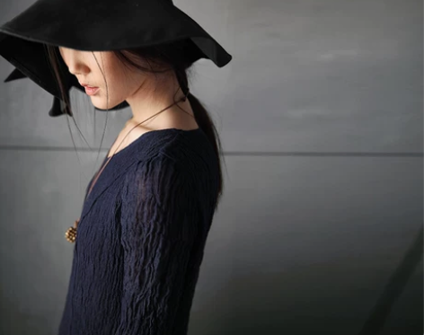 生活在左原创设计师品牌文艺礼帽宽檐遮阳帽女...