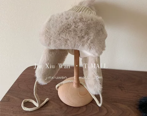 韩版加厚加绒东北雷锋帽子女冬抗寒针织保暖护...