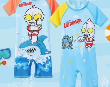 奥特曼泳衣裤儿童男童连体男孩游泳衣中小童防...