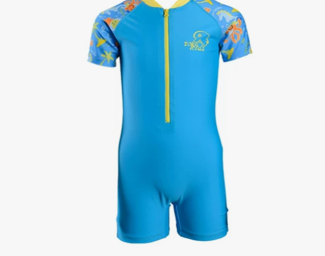 zoke儿童泳衣男童连体宝宝学生中大童防晒...